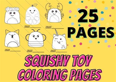 digital  squish toy coloring book pages  toddlers etsy