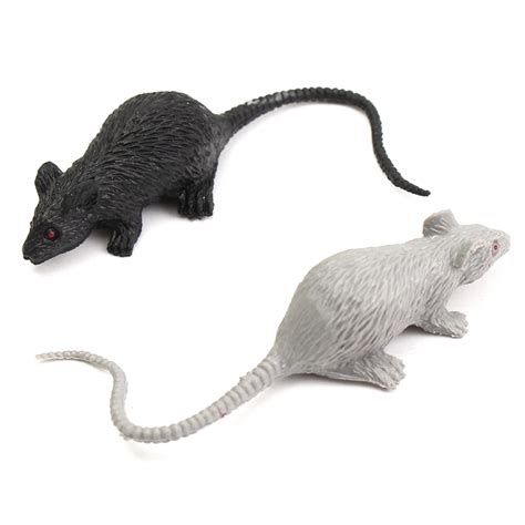 funny halloween gifts  pcsset fake black white mouse toy mice plastic