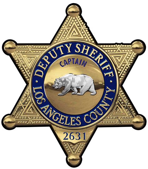 los angeles sheriffs department captain badge  metal sign