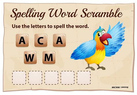 word scramble template