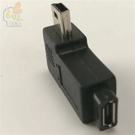 usb micropin micro pin female  mini pin minipin male  degree angle left  adapter