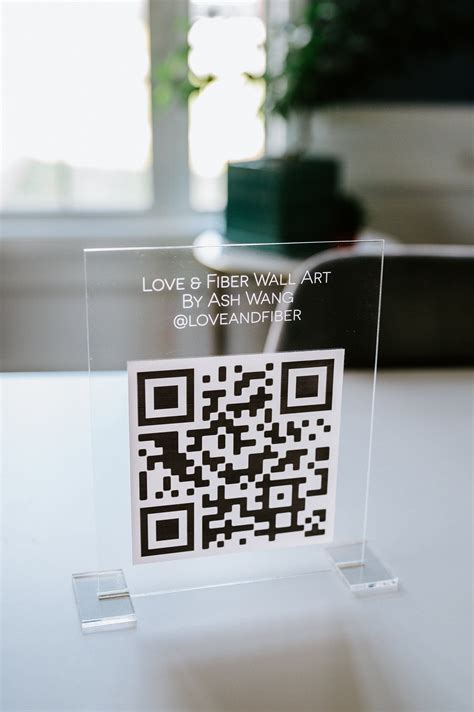 qr code acrylic display sign  stands etsy qr code business card business card displays
