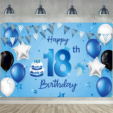 buy happy  birthday backdrop banner extra large fabric blue