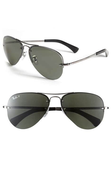 ray ban rimless aviator 59mm polarized sunglasses nordstrom