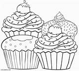Coloring Cupcake Pages Print sketch template