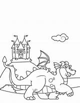 Coloring Smok Colorare Schloss Drache Draak Drachen Kasteel Burg Castello Ausmalbild Drago Malvorlage Kleurplaat Wawelski Kolorowanki Draghi Ausdrucken Davanti Du sketch template