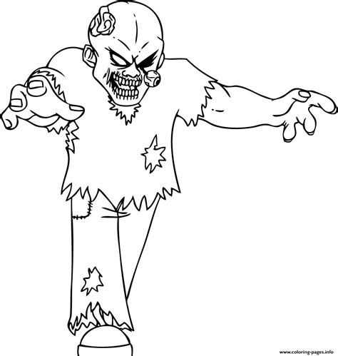 scary zombie eye  coloring page printable