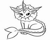 Coloring Pages Pokemon Eevee Printable Vaporeon Color Print Info Book Cute sketch template