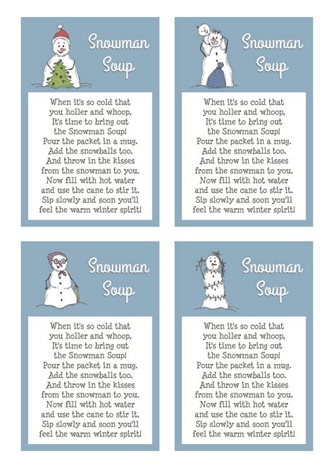 snowman soup poem  printable readiesanfelipeedupe
