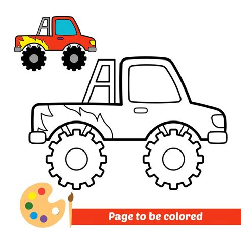 monster truck police car coloring pages cartoon happy  funny