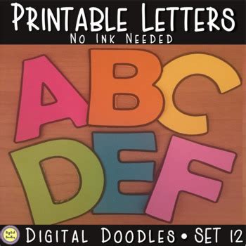 printable bulletin board letters set   digital doodles tpt