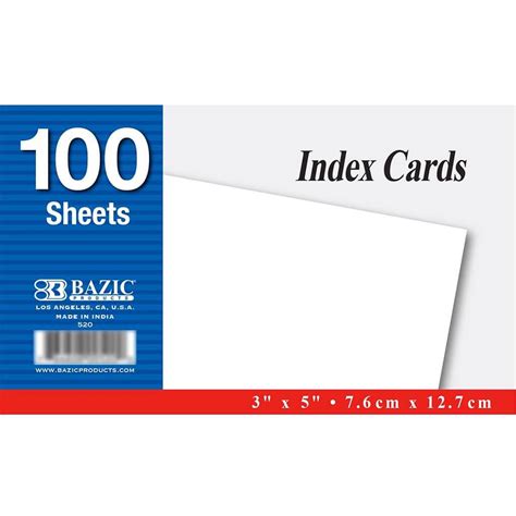 unruled white index card ct    creative minds