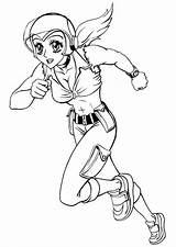 Girl Running Coloring Pages sketch template