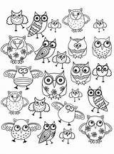 Doodle Coloring Owl Owls Pages Kids Simple Color Doodling Print Justcolor Drawing Doodles Children Animals Easy Composing Printable Style Adults sketch template
