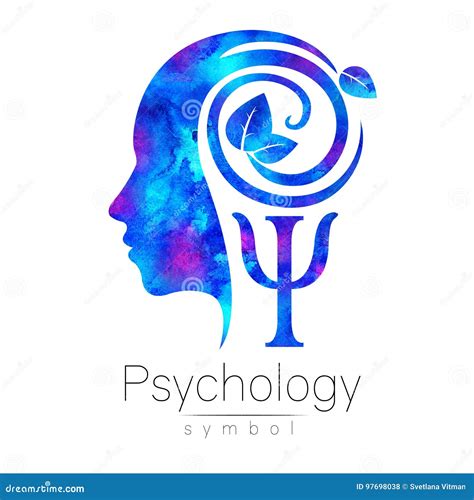 modern head logo sign  psychology profile human letter psi