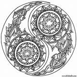 Yang Coloring Yin Pages Mandala Printable Hippie Ying Welshpixie Deviantart Adult Book Color Colouring Mandalas Print Books Activity Getcolorings Popular sketch template