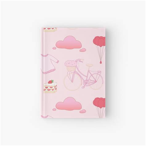 Pastel Pink Aesthetic Stickers Pattern Hardcover