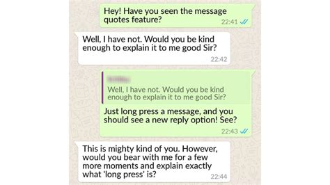 whatsapp  message quotes  replies technology news
