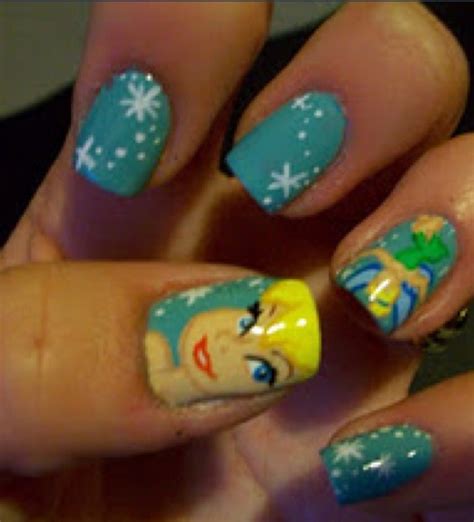 tinker bell nails  mermaid nails disney nails mermaid nails