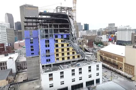 drone footage shows damage   orleans hard rock hotel collapse daily mail