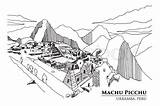 Machu Picchu Peru Drawing Sketch Vector Ruin Civilization Ancient Perspective Paintingvalley Illustration Drawings Province sketch template