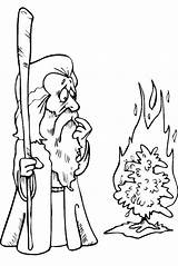Moses Bush Burning Coloring Cartoon God Meet Form Pages Size Popular Print Library Clipart sketch template