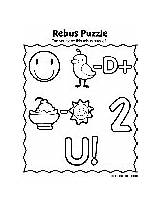 Rebus Puzzle Message Birthday Crayola Coloring sketch template