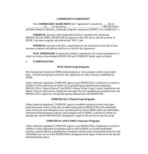 commission agreement templates word  apple pages