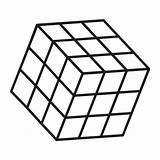 Cube Rubik Icon Getdrawings sketch template