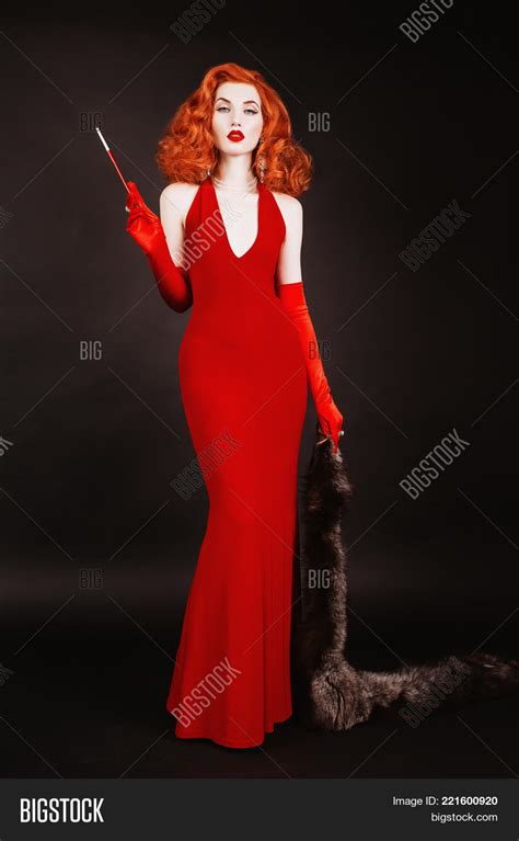 Red Haired Retro Woman Image And Photo Free Trial Bigstock