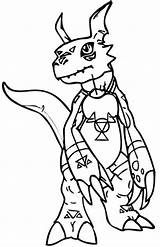 Digimon Guilmon sketch template
