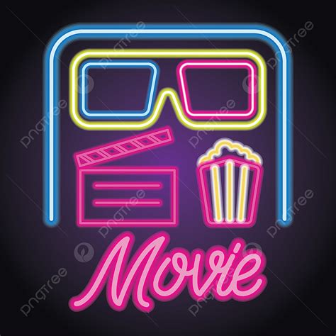 cinema entertainment vector hd images  cinema entertainment logo  neon sign