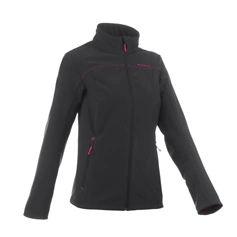 quechua softshell jas voor bergtrekking trek  windwarm dames decathlonnl