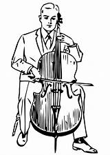 Cello Violoncello Violonchelo Violoncelle Malvorlage Colorir Kleurplaat Instrumentos Musicais Ausdrucken Kleurplaten Ausmalbild Grande sketch template