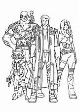 Guardians Galaxie Gardiens Galassia Guardiani Rocket Justcolor Différents Personnages sketch template
