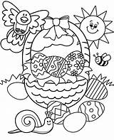 Coloring Easter Basket Pages Sheet Print sketch template