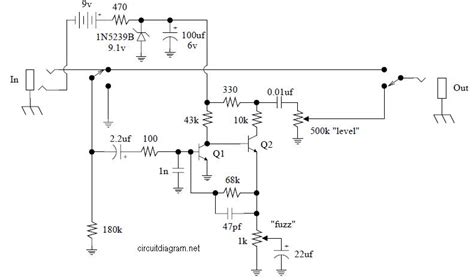 jimi hendrix fuzz face pedal jh  electronic schematic diagram