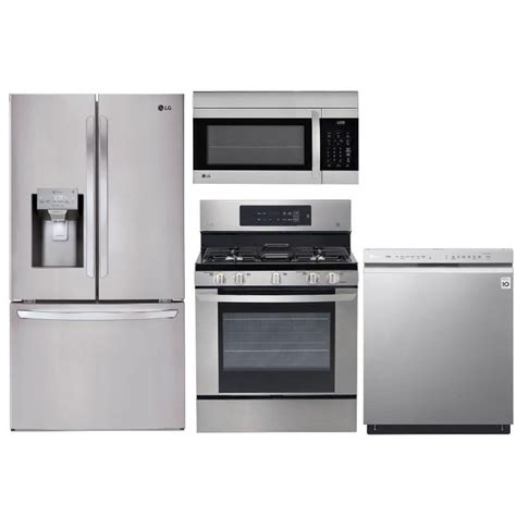 Lg 4 Piece Gas Kitchen Appliance Package With French Door Kitchen