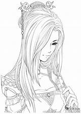 Coloring Pages Girl Medieval Adult Blank Girls Book Cute sketch template