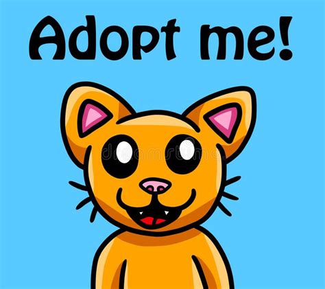adopt  cat stock vector illustration  face kitty
