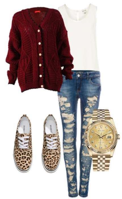 trendy   wear vans  jeans outfit sweaters fashion fall