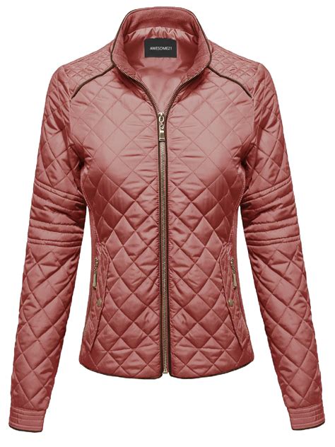 fashionoutfit womens quilted puffer jacket  fleece lining