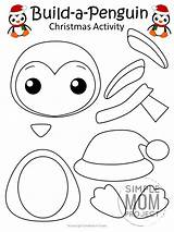 Preschool Pinguin Basteln Printables Penguins Weihnachten Schneemann Création Simplemomproject sketch template