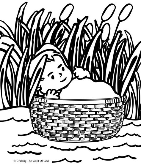 moses   basket coloring page bible school crafts baby moses