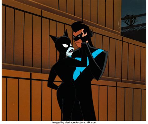 batman  animated series catwoman nightwing  close