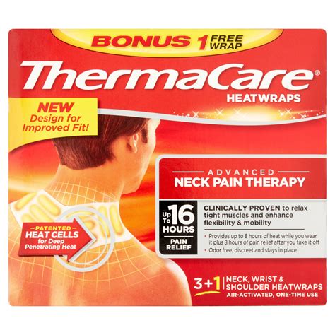 thermacare advanced neck pain therapy  count  bonus heatwraps