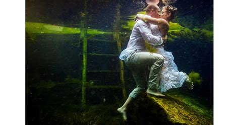 Underwater Trash The Wedding Dress Shoot Popsugar Love
