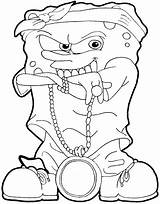 Spongebob Gangsta Draw Drawing Squarepants Step sketch template