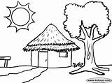 Hut Huts Coloring4free 2811 sketch template