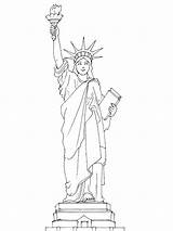 Liberty Coloring Estatua Libertad Coloring4free Freiheitsstatue Kleurplaten Disegni Vrijheidsbeeld Zeichnung Binged sketch template
